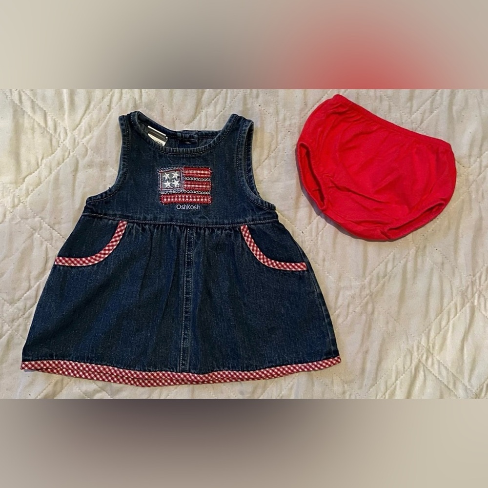 Baby Girl Blue Jean Dress with Pockets 
Oshkosh size 0-3 months OFFERS WELCOME
